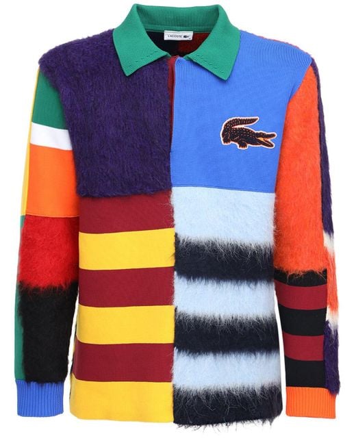 Suéter "rugby" De Alpaca Color Block Con Logo Lacoste de hombre de color  Azul | Lyst
