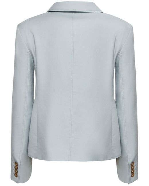 Loulou Studio Blue Marnie Cinched Wool Blazer