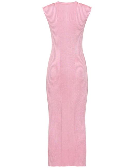 Jil Sander Pink Sleeveless Jersey Midi Dress
