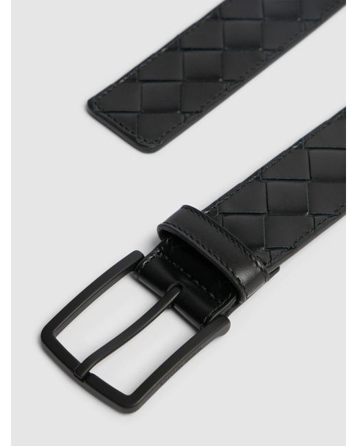 Bottega Veneta White 3.5cm Intrecciato Leather Belt for men