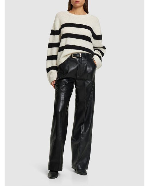 Anine Bing Black Carmen Faux Leather Pants