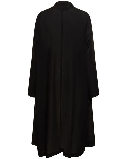 Yohji Yamamoto Black Shawl Collar Open Long Coat