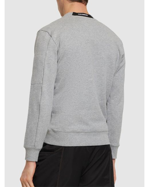 C P Company Gray Diagonal Raised Fleece Sweatshirt for men