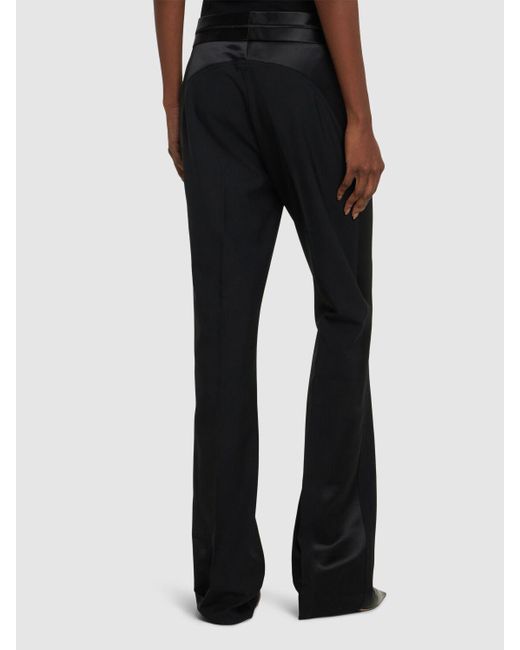 Pantalon bootcut en laine stretch Helmut Lang en coloris Black
