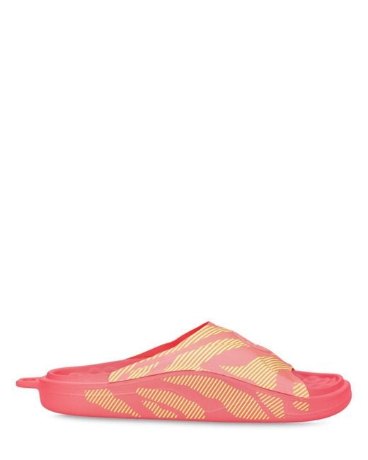 Adidas By Stella McCartney Pink Gestreifte Pantoletten