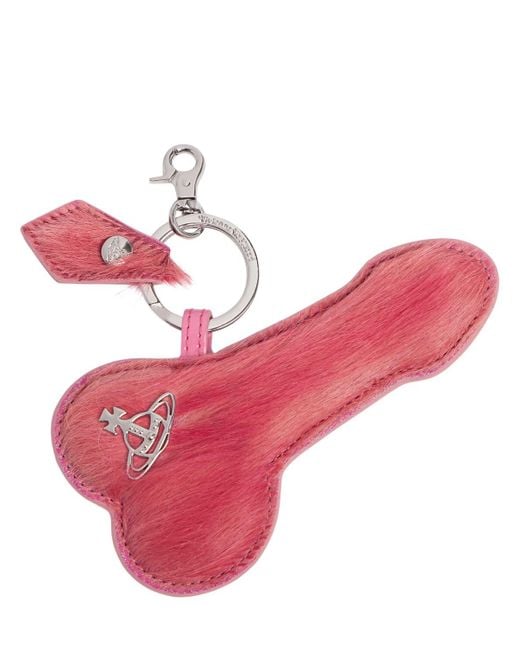 Vivienne Westwood Pink Schlüsselanhänger Aus Ponyhaar "penis"