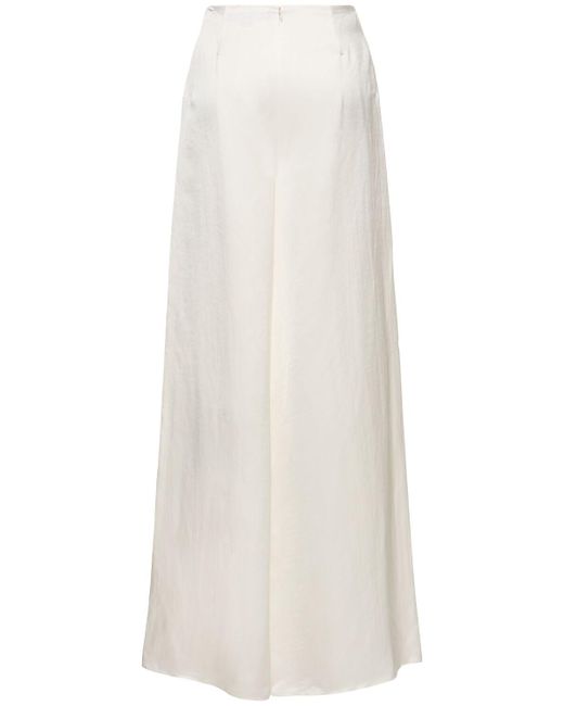Ralph Lauren Collection White Weite Hose Aus Leinenmischung