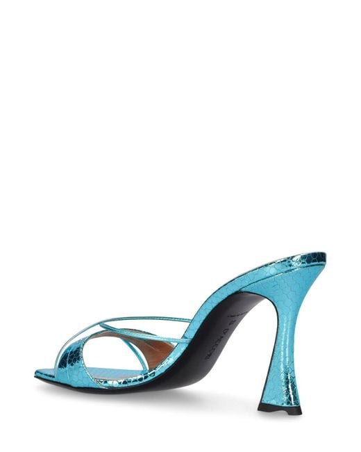 D'Accori Blue 85Mm Lust Printed Python Leather Sandals