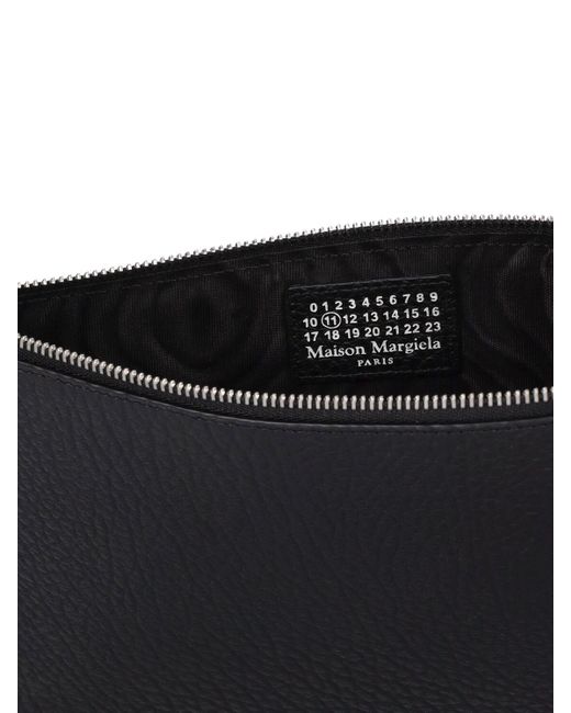 Maison Margiela Black Small Grained Leather Pouch for men