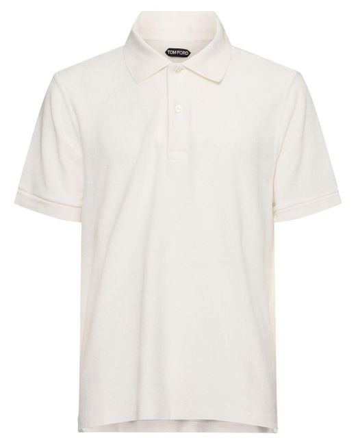 メンズ Tom Ford タオルポロシャツ White