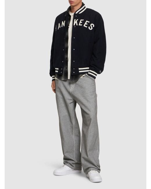 KTZ Blue Ny Yankees Mlb Patch Varsity Jacket for men