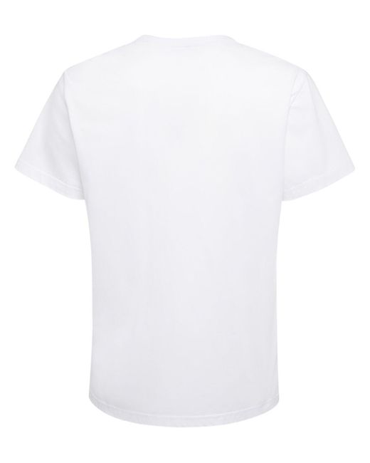 Alexander McQueen White Dragonfly Printed Cotton T-shirt for men