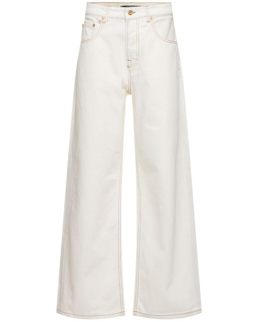 Jacquemus White Le De-nîmes Large High Rise Wide Jeans