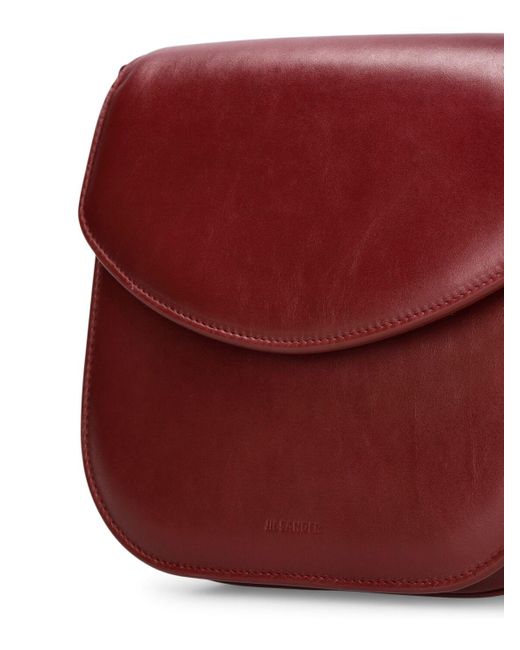 Jil Sander Red Medium Coin Leather Crossbody Bag