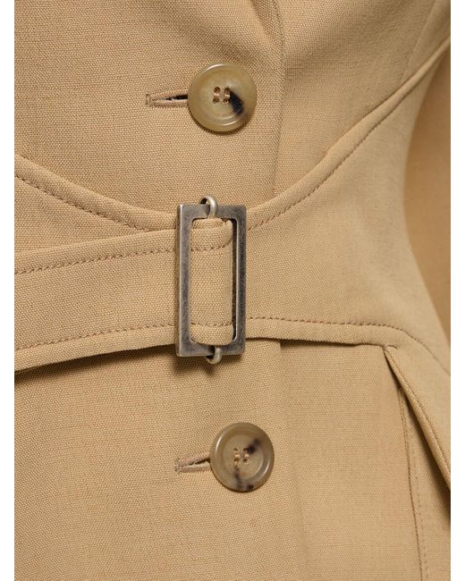 Ermanno Scervino Natural Belted Viscose Crepe Jacket W/ Pockets