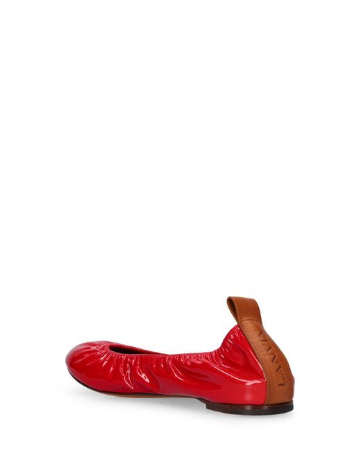 Lanvin Red Patent Leather Ballerina Flats