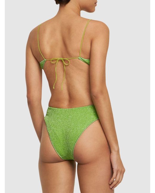 Oseree Green Lumière Ring Cutout Swimsuit
