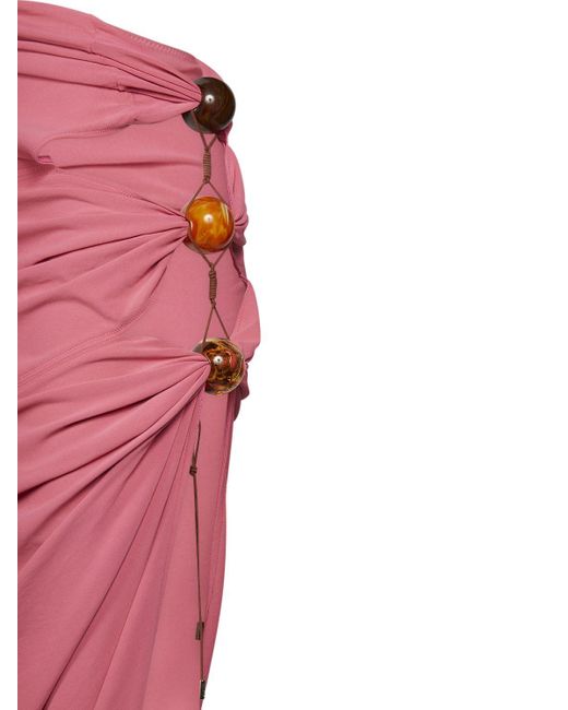 Falda midi con cuentas Jacquemus de color Pink