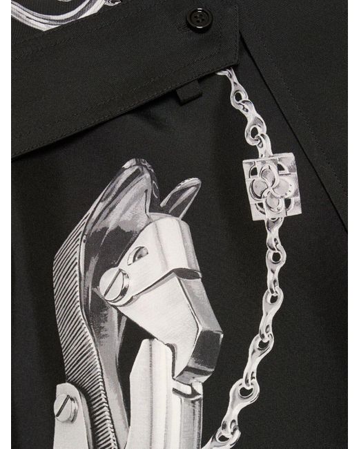 Burberry Black Printed Silk Shirt for men