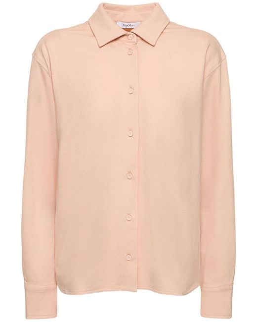 Max Mara Pink Gilles Wool Jersey Overshirt