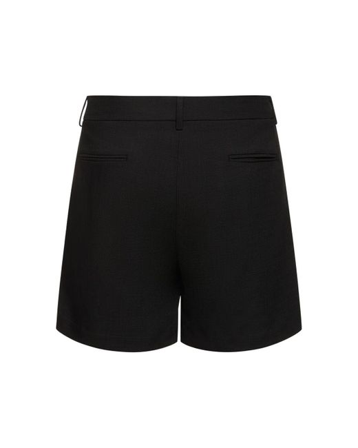 MSGM Black Logo Embroidery Viscose Blend Shorts for men