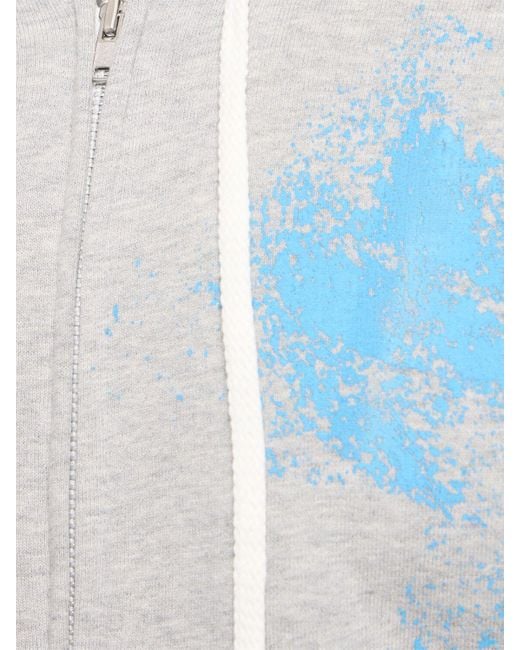 Comme des Garçons Gray Printed Cotton Zipped Sweatshirt for men