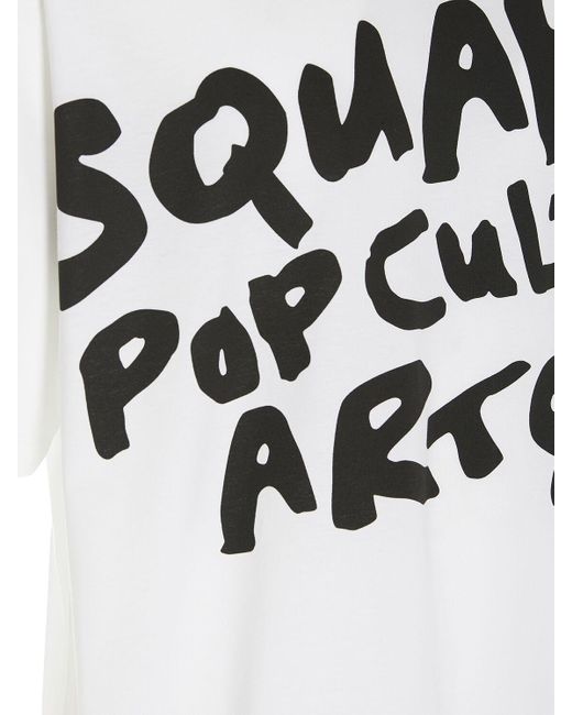 DSquared² White D2 Pop 80'Printed Cotton T-Shirt for men
