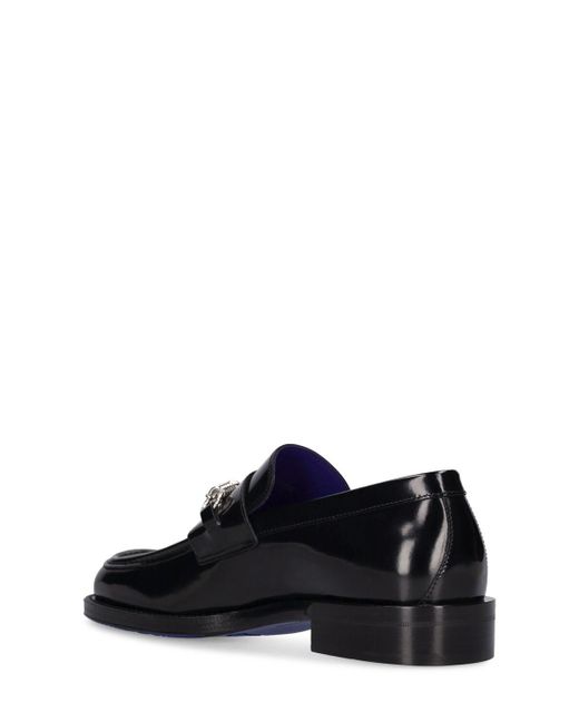 Burberry Black Mf Barbed Leather Loafers for men