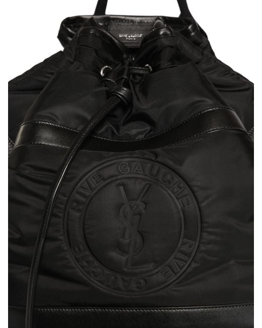 Sac en cuir et tissu technique rive gauche sling Saint Laurent pour homme en coloris Black