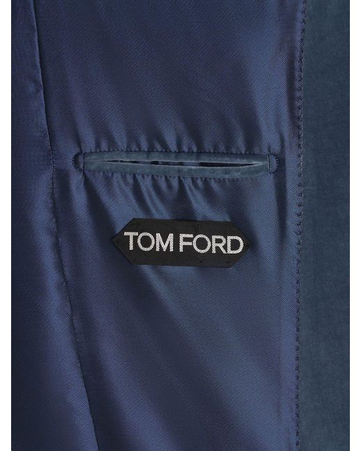 Tom Ford Blue Atticus Compact Light Velvet Blazer for men