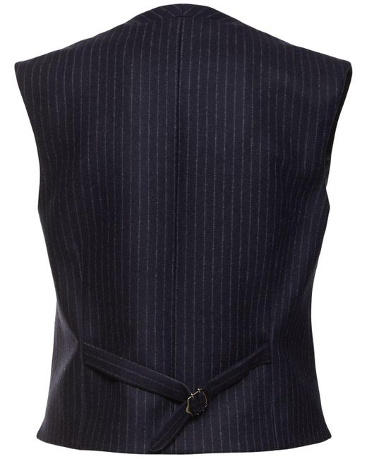 Blazé Milano Blue Lady Maud Feral Pinstriped Wool Vest