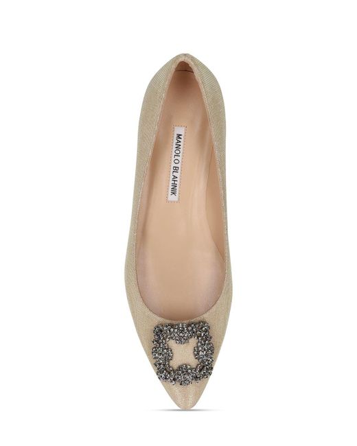 Scarpe basse hangisi in lurex 10mm di Manolo Blahnik in Brown
