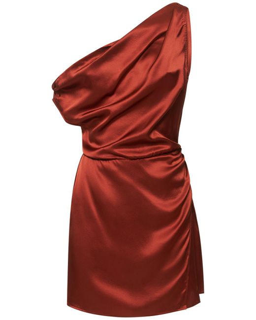 Reformation Red Alanis Silk Satin Mini Dress