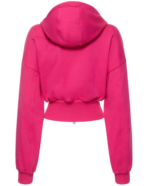 Adidas By Stella McCartney Pink Full Zip Cropped Hoodie