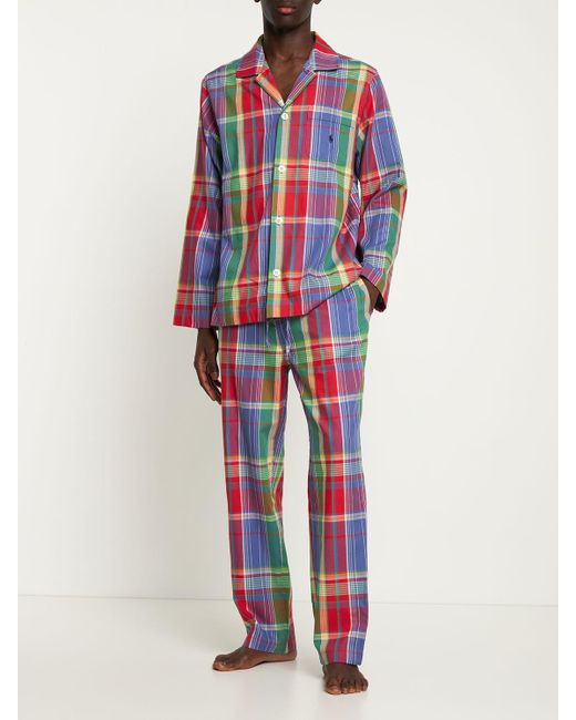 Polo Ralph Lauren Cotton Button Down Pajama Set in Red for Men | Lyst UK