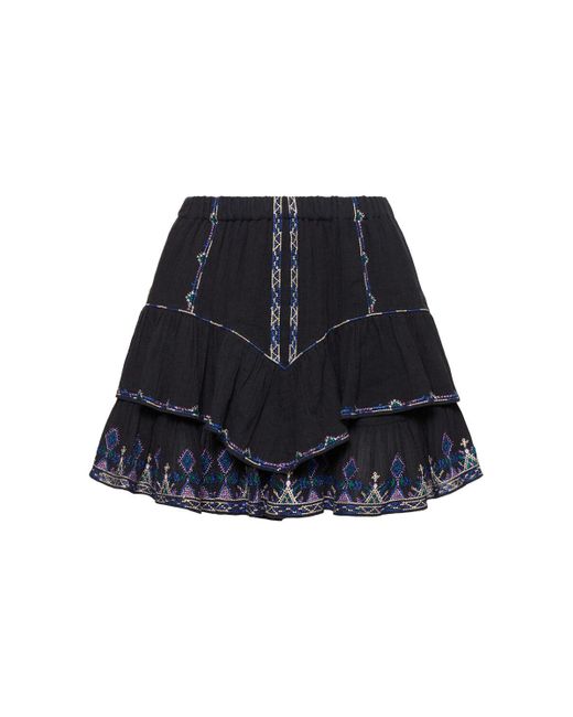 Minifalda de algodón con volantes Isabel Marant de color Blue