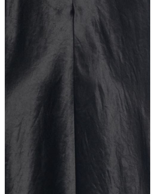 Max Mara Black Baden Satin Sleeveless Flared Midi Dress