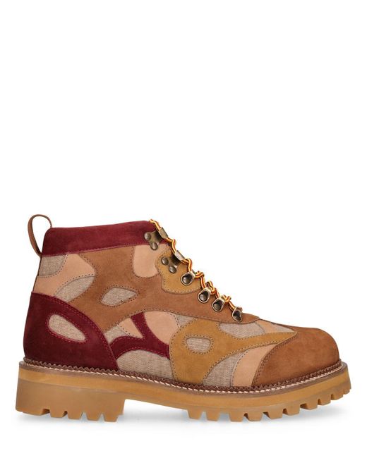 Kidsuper Brown Geometric Suede Boots for men