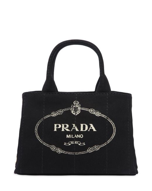 Prada Black Canapa Shopping Bag
