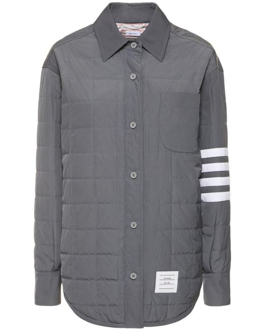 Thom Browne Gray Quilted Tech Down Jacket