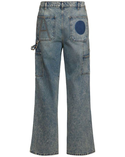 メンズ AMISH Dan Sablon ダブルニー ジーンズ Blue