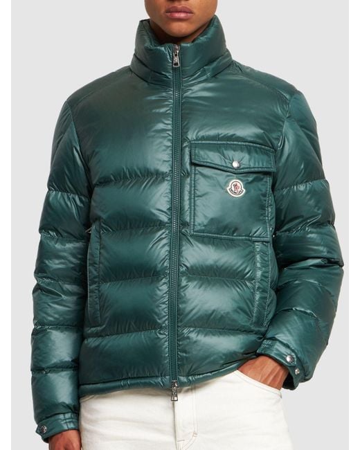 Moncler Green Wollaston Shiny Nylon Down Jacket for men