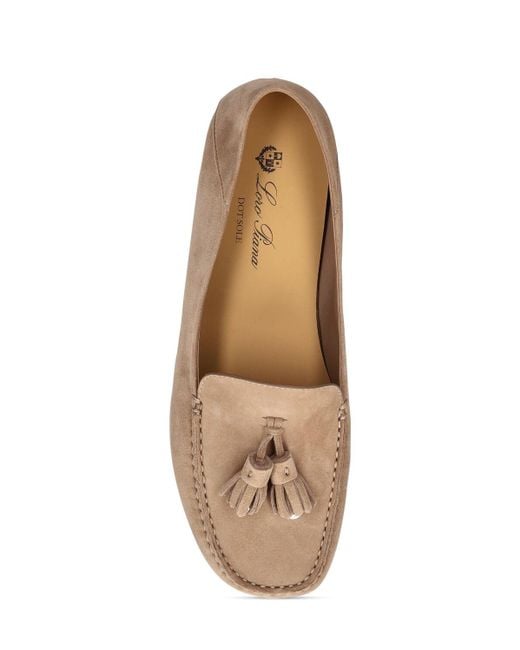 Loro Piana Brown Dot Sole Suede Loafers
