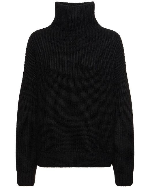 Anine Bing Black Sydney Wool Blend Sweater