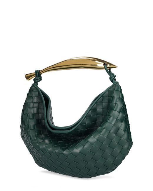 Bottega Veneta Green Small Sardine Leather Top Handle Bag