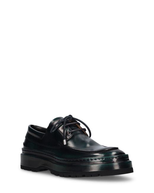 Jacquemus Black Les Bateau Pavane Leather Lace-up Shoes for men