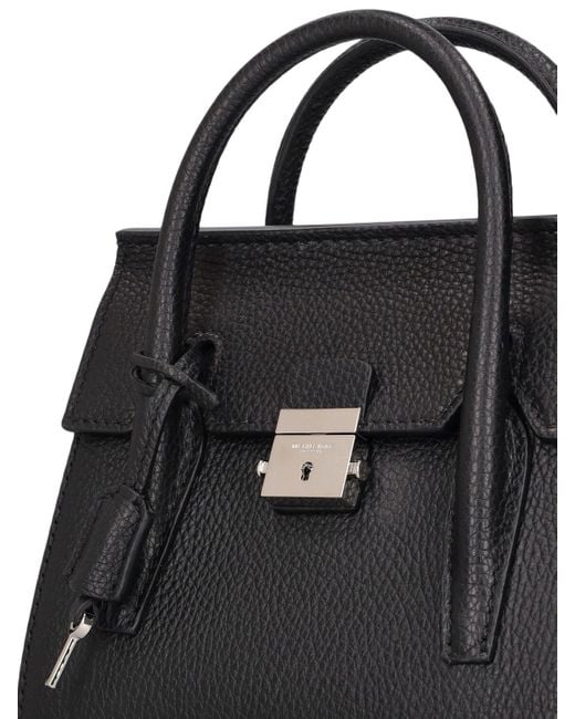 Michael Kors Black Mini Campbell Leather Satchel Bag
