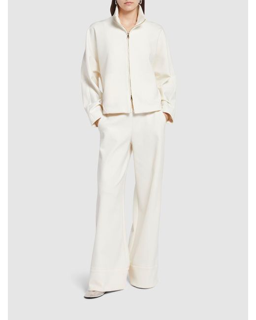 Max Mara Fagiani ネオプレンワイドパンツ White