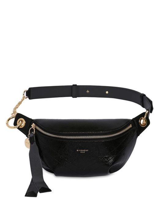 Givenchy Black Id Crackle Leather Belt Bag