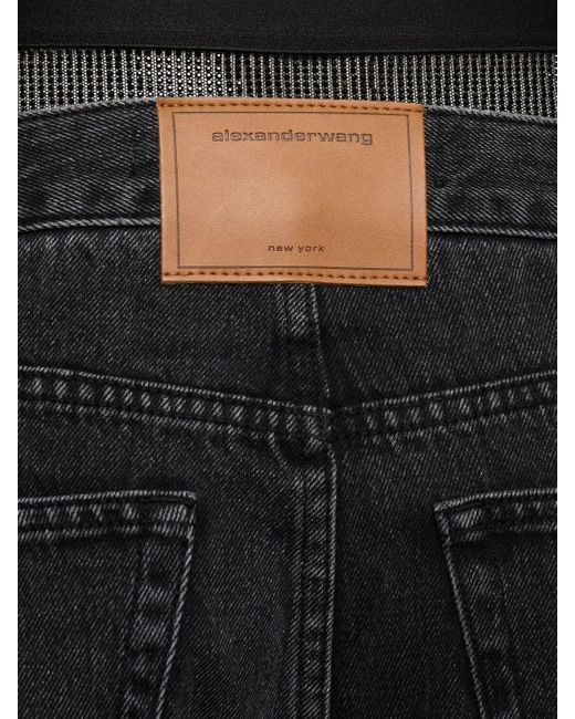デニム・ジーパン Alexander Wang 'Slit Hem Prestyle Hotfix Mesh Undie' jeans Denim x alexander wang 'slit hem prestyle hotfix mesh undie